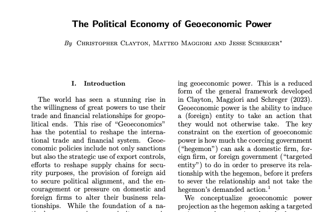 Figure from The Political Economy of Geoeconomic Power